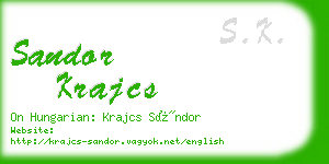 sandor krajcs business card